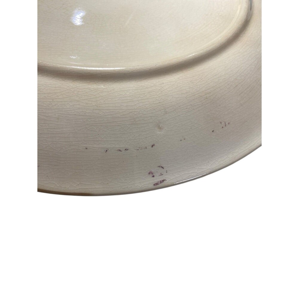Royal Splendor Handled Serving Plate Beige Floral 22kt Gold Filigree 11.25” - Picture 6 of 12